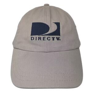 HeadShot Baseball Cap Beige Blue OS DirecTV Logo Embroidered Adjustable Hat